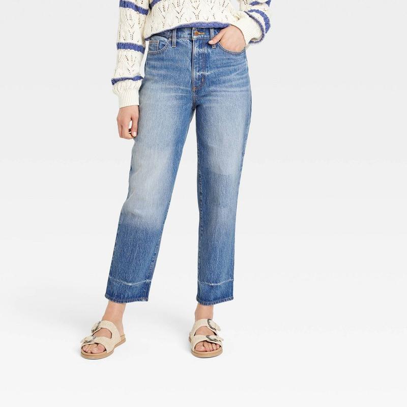Universal Thread Women's Super-High-Rise Vintage Straight Jeans Ankle Length